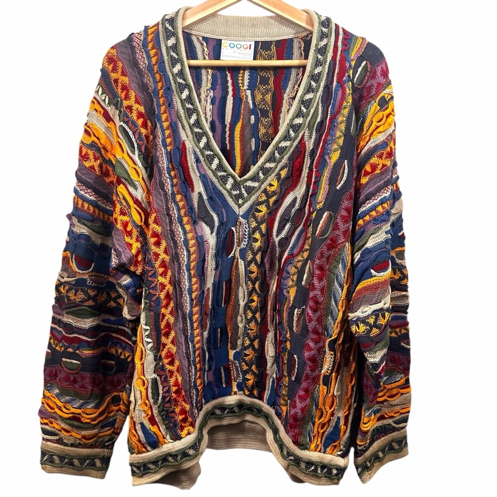 Coogi Vintage Y2K Multicolor Australia Cotton Sweater Size Large
